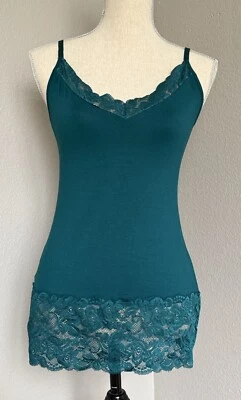 Camiseta sin mangas The Limited Camisola S azul verdoso encaje Boho Fairy Grunge Whimsigoth Foto 1 de 4