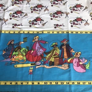 Vtg Daisy Kingdom Elinor Peace Bailey Fabric Ladies Sewing Quilt Notions 3 Yds - Picture 1 of 12