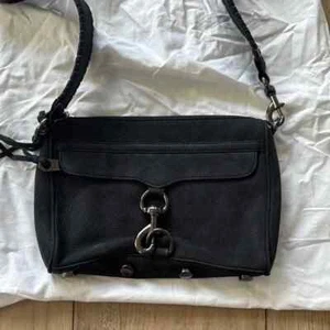 New Rebecca Minkoff Mini MAC Crossbody Black Suede Purse - Picture 1 of 9