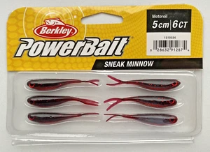 Berkley Powerbait Sneak Minnow 2" 5cm 6-Stück MOTOROIL Gummifisch No-Action Shad - Bild 1 von 1