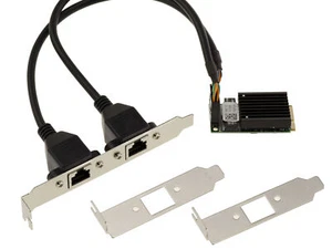 Mini PCIe MiniPCIe - 2 ports LAN GIGABIT Ethernet RJ45 sur cordons- INTEL I350 - Photo 1/3