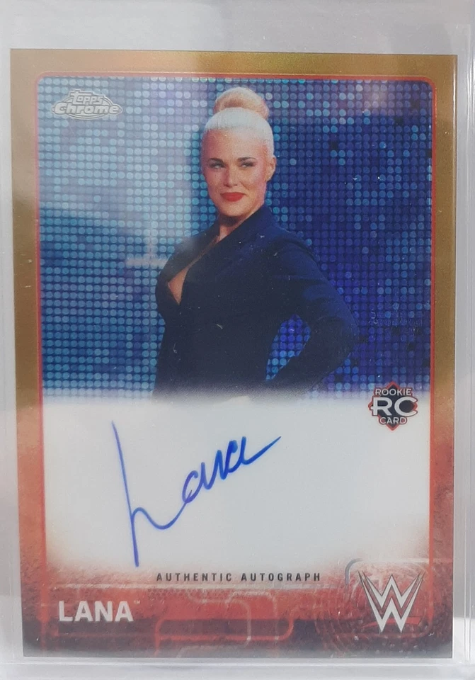 2015 Topps Chrome WWE LANA RC ROOKIE AUTO AUTOGRAPH GOLD REFRACTOR #03/10 Rusev - Image 1 of 1