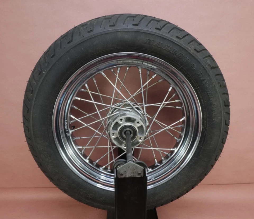 2000 - 2006 Harley Davidson Heritage Softail FLSTCI Front DUNLOP Tire Rim Whee - Image 1 of 4
