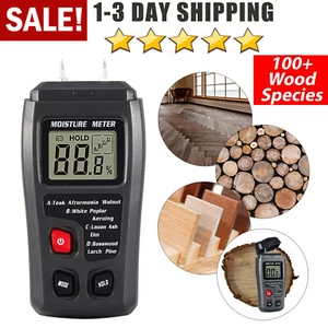 Digital LCD Wood Moisture Meter Detector Tester Humidity 0-99.9% Hygrometer Test - Picture 1 of 9