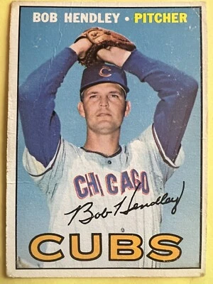 1967 Topps #256 Bob Hendley Chicago Cubs VG - FREE SHIPPING - Image 1 of 2