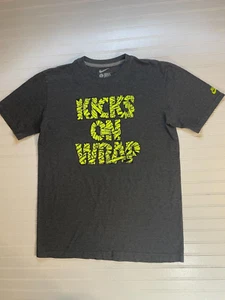 Nike KICKS ON WRAP Tee Shirt Mens L Gray Regular Fit Coupe Droite Corte Normal - Picture 1 of 6