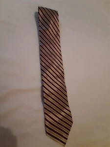 Nautica Red Striped Silk Necktie With Gold Stripe - Picture 1 of 3