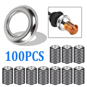 100x 3/4" Round 304 Stainless Steel Trim Ring Bezel for 3/4" Side Marker Lights - Bild 1 von 6