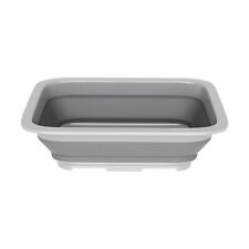Wakeman 10L Gray Collapsible Multiuse Bin-Portable Wash Basin/Dish Tub/Ice Bu...