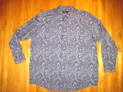 Bogosse Blake 63 R Paisley Jacquard Print Blue Dress Shirt 3XLT NWT - Image 1 of 4