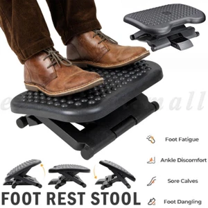 Foot Rest Stool Office Computer Desk Height Angle Adjustable Footrest Massage AU - Picture 1 of 12