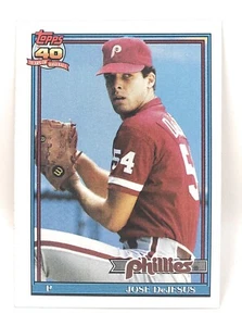 1991 Topps Baseball Card #232 - Jose DeJesus - Philadelphia Phillies - Pitcher - Picture 1 of 2