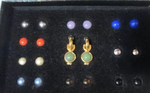 JOAN RIVERS CLASSICS COLLECTION 10 Interchangeable 'Jacket' Drop Link Earrings - Picture 1 of 1