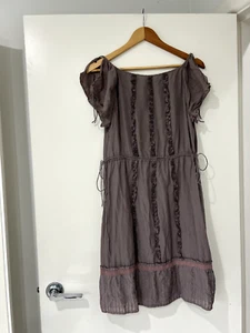 Lee Mathews Short Dress Silk Brown Size 1 - Bild 1 von 9