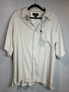 TOSCANO 100% Silk Relaxed Fit Short Sleeve Polo Diamond Men's Size Large - New - Picture 1 of 9