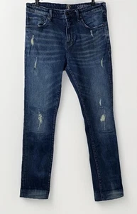 Jeans uomo Prps Le Sabre elasticizzato effetto invecchiato slim conico lavaggio scuro taglia 33 - Foto 1 di 17