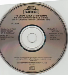 The Great Songs Of Christmas CD Mantovani And His Orchestra Pop - Foto 1 di 1