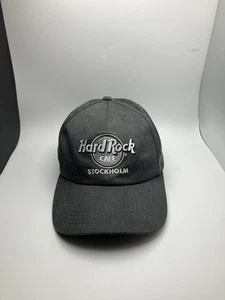 Hard Rock Cafe Stockholm Hat Cap Strap Back Gray Embroidered Dad Hat Sweden Mens - Picture 1 of 5