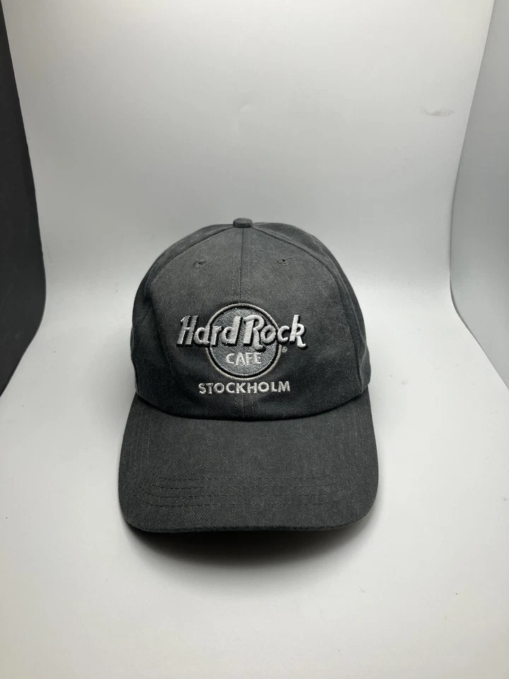 Hard Rock Cafe Stockholm Hat Cap Strap Back Gray Embroidered Dad Hat Sweden Mens - Image 1 of 4