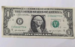 2021 $1 (ONE DOLLAR) - NOTE  SERIAL NUMBER  EVIL 666 Devil Dollar Full House  - Picture 1 of 10