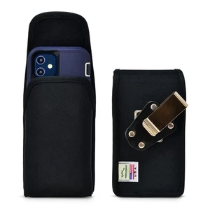Premium Nylon Phone Holster for iPhone 13 & 12 Mini, Large - Black Belt Holde... - Picture 1 of 9