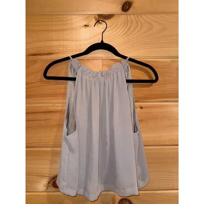 Blusa sin mangas para mujer color topo semi transparente doble forrado Foto 1 de 2