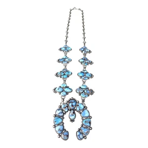 Freddie Maloney, Necklace, Earrings, Golden Hills Turquoise, Navajo, 40" - Picture 1 of 5