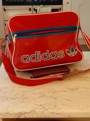 Adidas Unisex Red & Blue Retro Trefoil Shoulder Bag - Image 1 of 4