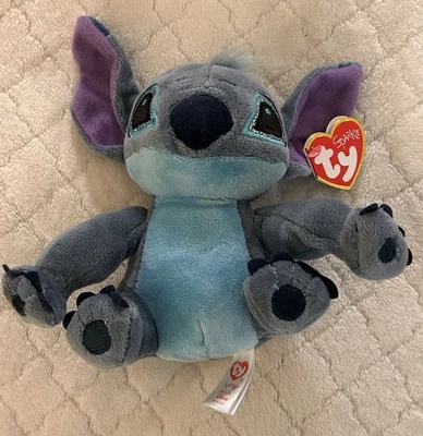 NUEVO CON ETIQUETAS TY Beanie Baby - STITCH 6 pulgadas peluche juguete ojos brillantes Foto 1 de 4