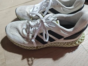 Adidas 4D Run Shoes Mens Size 5.5 White Black 3D Printed Midsole Running - Picture 1 of 5