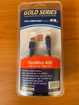 SanMax Gold Series 6' Firewire 400 (4-pin to 6-pin) CC1394-46-06-G - Image 1 of 2