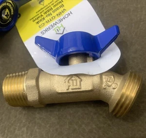 Brass Hose Bibb Valve No Kink 1/2" MIP 1/2" SWT x 3/4" MHT Quarter Turn Handle - Picture 1 of 8