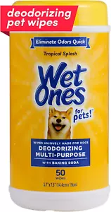 for Pets Deodorizing Multipurpose Pet Wipes, Tropical Splash Scent - Pet Groomin - Picture 1 of 8