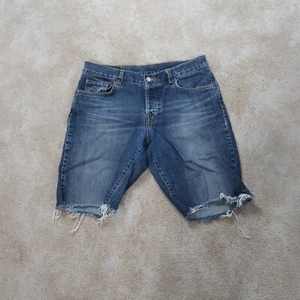 Lucky Brand Cutoff Shorts Women's 10 Blue Denim Button Fly Distressed - Picture 1 of 10