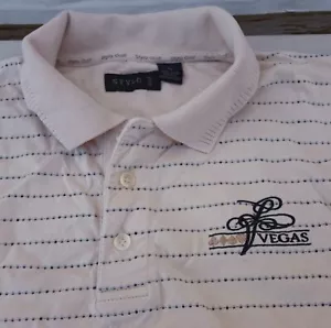 Stylo Las Vegas men's short-sleeve golf polo shirt size XL Tan Color Excellent - Picture 1 of 6