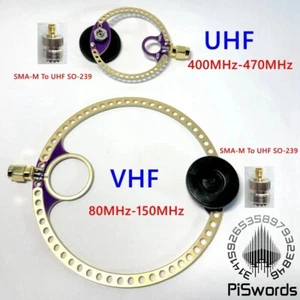 2 Stück Circular Loop Antenne für UV UHF 400Mhz-470MHz und VHF FM 80Mhz-150Mhz - Bild 1 von 1