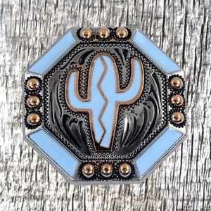 Turquoise Saguaro Cactus Concho 3/4 Inch CON302-I-A - Picture 1 of 3