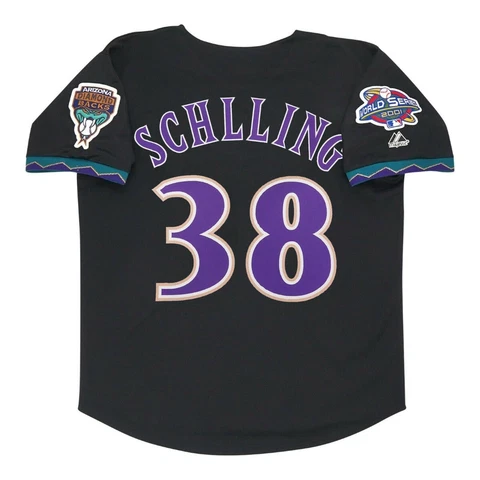Curt Schilling Arizona Diamondbacks 2001 World Series Men's Alt Black Jersey Cover