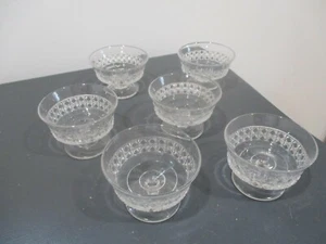 Antique glass dessert dishes. Set of 6. Cut glass. - Picture 1 of 5