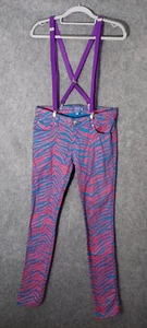 Tripp NYC Jeans 7 28 zebra skinny coated skull suspenders stretch low rise rave - Bild 1 von 12