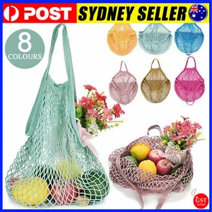 Mesh Net Turtle Bags String Shopping Tote Bag Reusable Fruit Storage Handbag AU - Picture 1 of 31