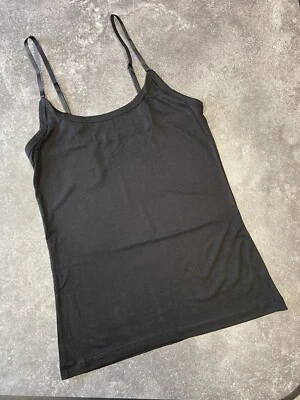 Chaleco Top/Camisola Palm Bamboo Negro Tela Súper Suave Tallas 10 hasta 18 Foto 1 de 4