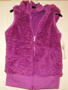 Kensie Warm Faux Fur Sherpa Hooded Vest Purple Size Small NWT - Picture 1 of 7