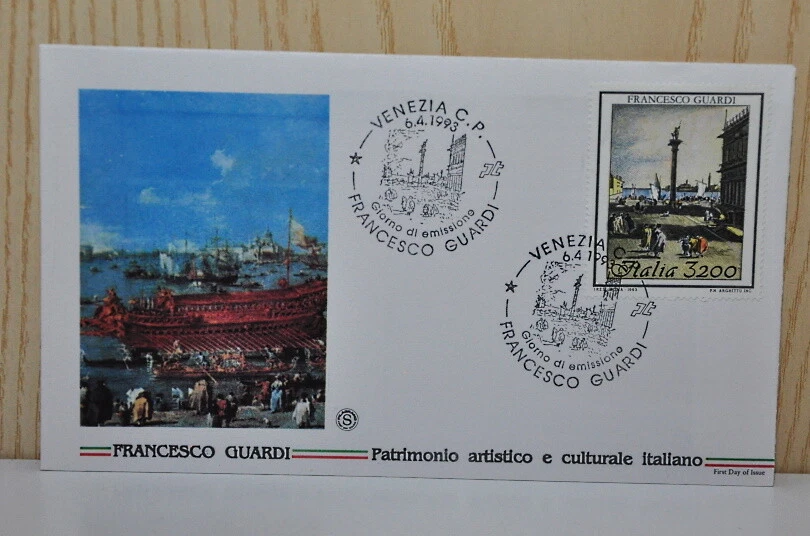 Italia busta primo giorno timbro Francesco Guardi aprile 1993 - Immagine 1 di 2