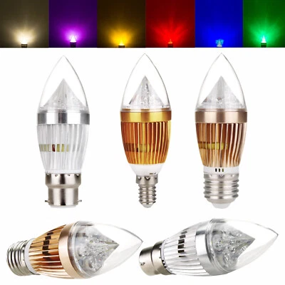 8 Colors Dimmable B22 E27 E14 B15 8W LED Chandelier Candle Lights Bulbs Lamp RC - Image 1 of 4