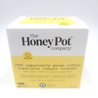 The Honey Pot Super Plus Tampons 16 Ct 100% Organic Cotton Compact Plant Derived