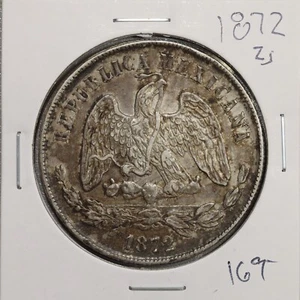 1872 Mexico Zs Zacatecas Silver Peso Un Peso - Picture 1 of 2