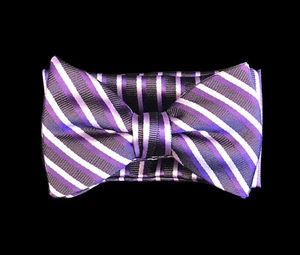 Men's Dark Purple Bow Tie and Pocket Square Hanky Pre-Tied Wedding Groom Prom - Picture 1 of 1