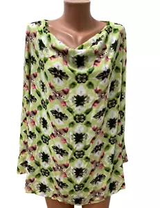 Ulla Popken Size 44 Women's Tunic Blouse Top Multicolored Long Sleeve - Picture 1 of 6
