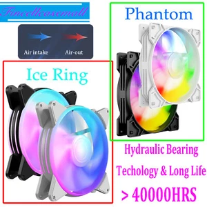 Ventilador de cojinete hidráulico de refrigeración por aire estuche silencioso LED RGB de 4 pines 120 mm - Imagen 1 de 16